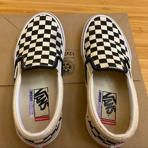 Vans classic “pop cush” checked slide on
